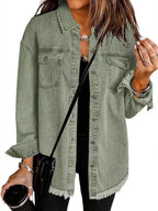 Zalia | Women’s Oversized Button Front Denim Jacket