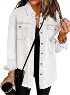 Zalia | Women’s Oversized Button Front Denim Jacket