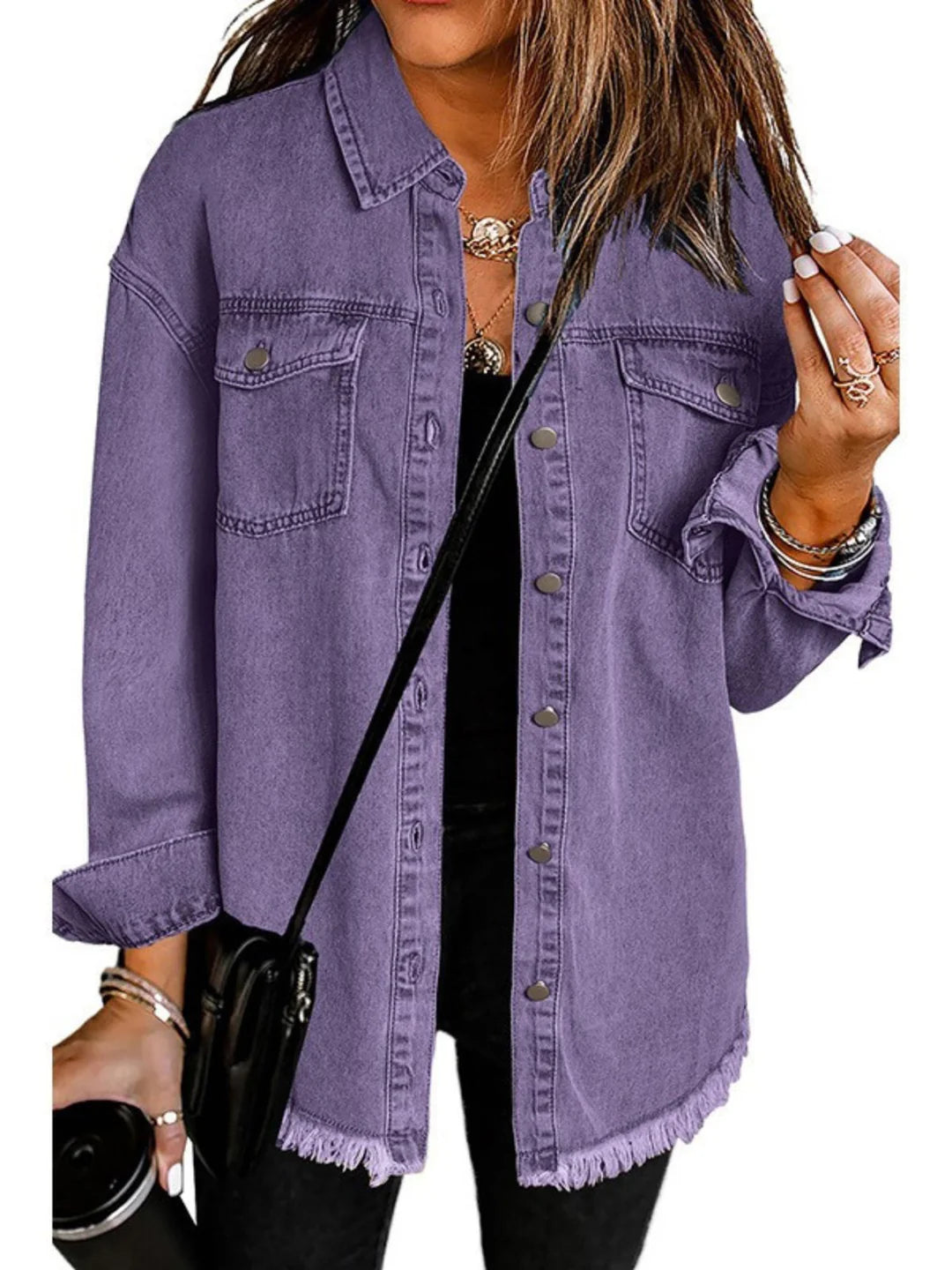 Zalia | Women’s Oversized Button Front Denim Jacket