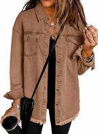 Zalia | Women’s Oversized Button Front Denim Jacket