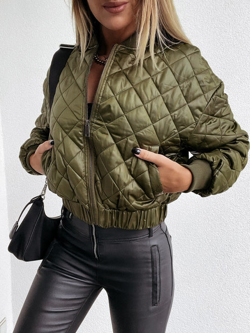 Winona | Women’s Quilted Long Sleeve Bomber Jacket