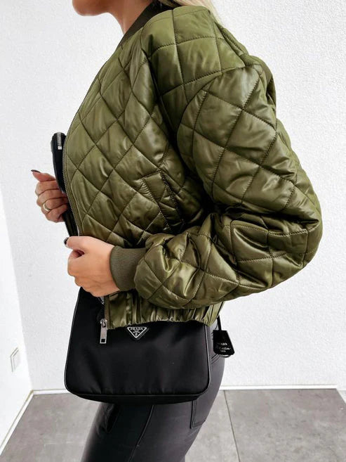 Winona | Women’s Quilted Long Sleeve Bomber Jacket
