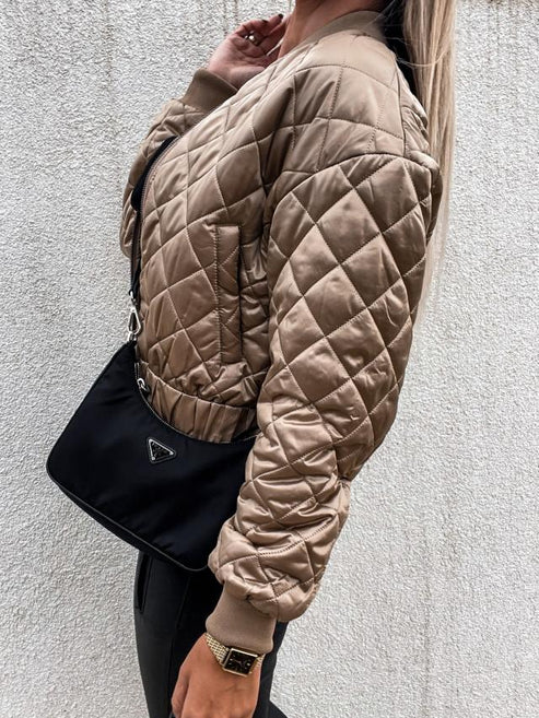 Winona | Women’s Quilted Long Sleeve Bomber Jacket