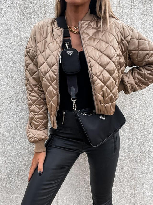 Winona | Women’s Quilted Long Sleeve Bomber Jacket