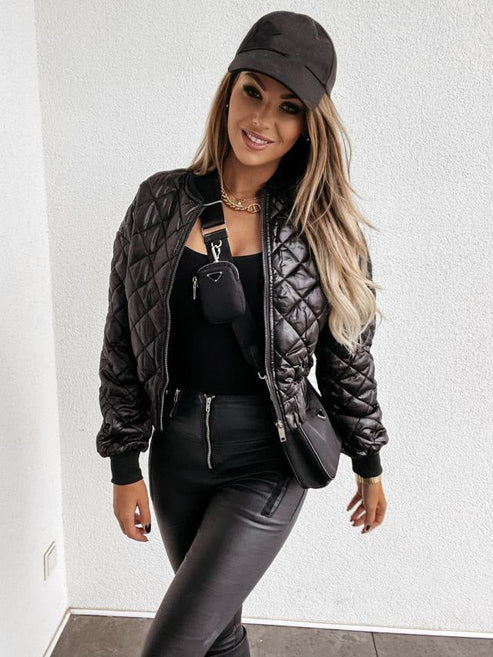 Winona | Women’s Quilted Long Sleeve Bomber Jacket