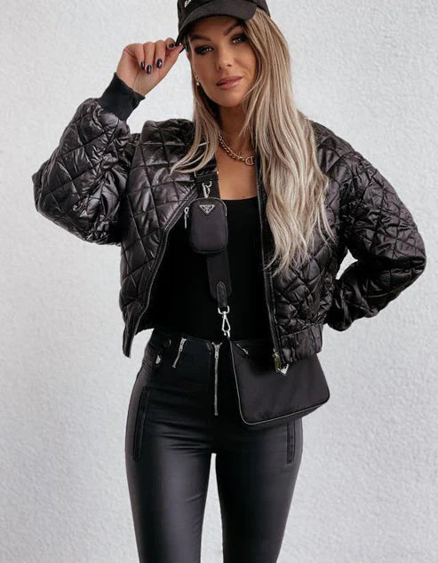 Winona | Women’s Quilted Long Sleeve Bomber Jacket