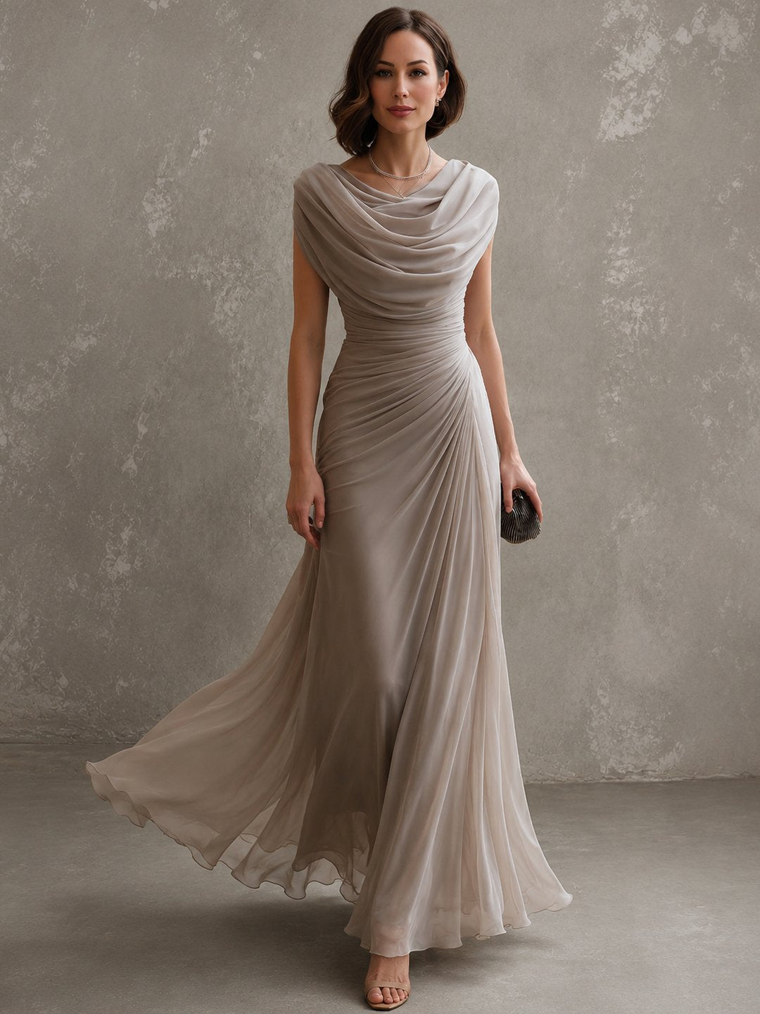Womens Maryjane maxi dress, elegant long evening party dress front view