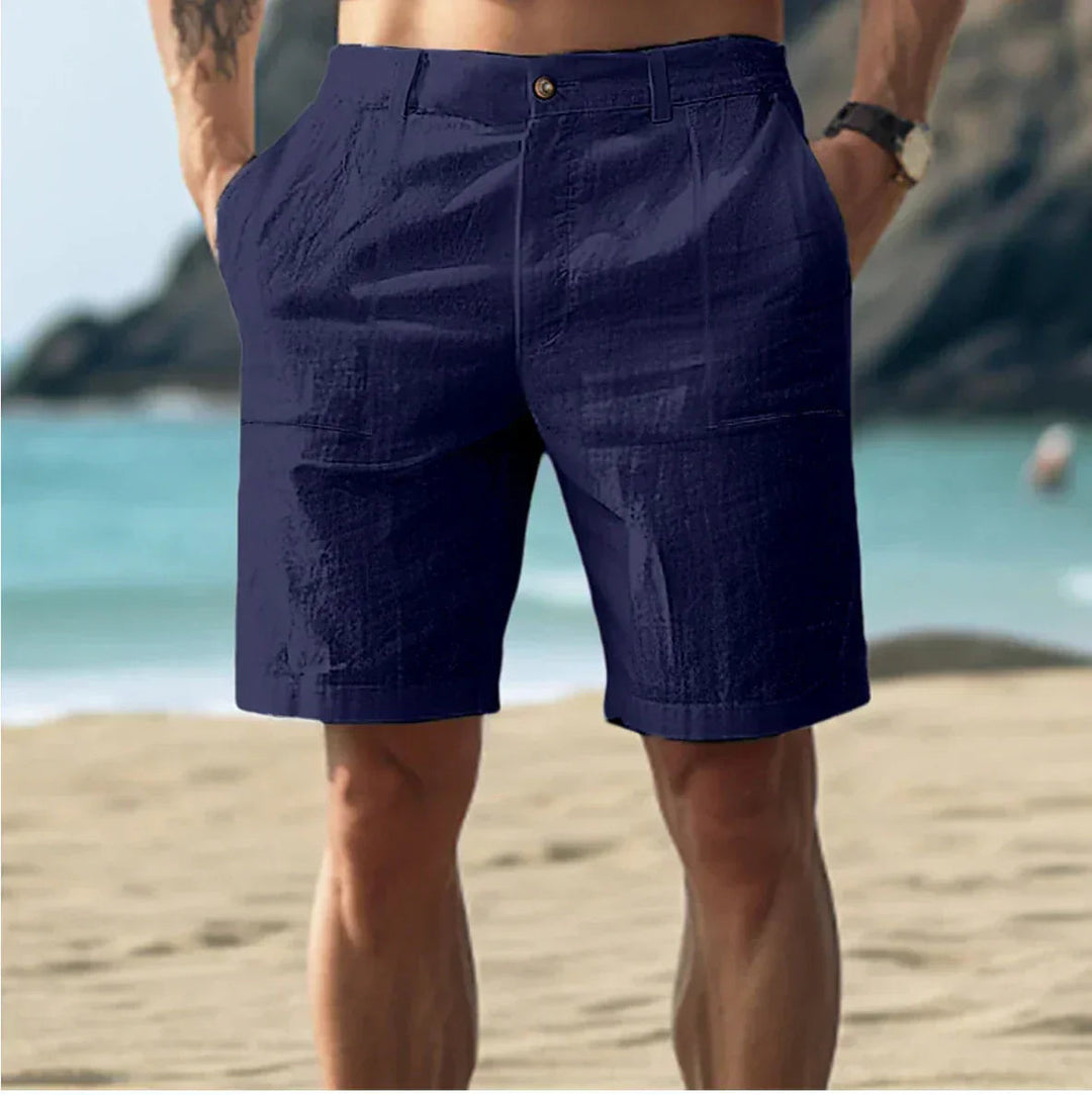 Mens casual chino shorts with pockets, ideal mid length summer fashion apparel