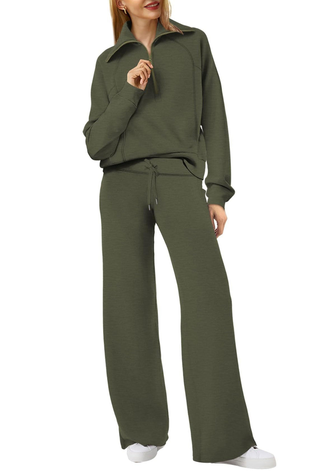 Elastic waistband close-up of the comfortable straight leg loungewear pants