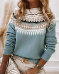 Sarah | Women’s Fair Isle Round Neck Sweater