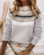 Sarah | Women’s Fair Isle Round Neck Sweater