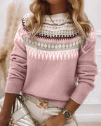 Sarah | Women’s Fair Isle Round Neck Sweater