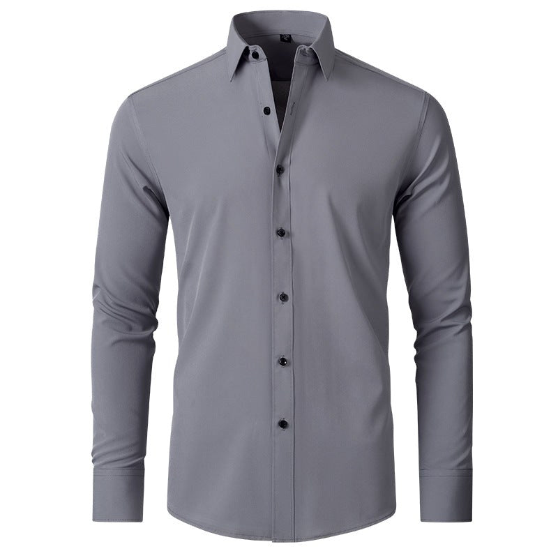 Tailored long sleeve shirt styled for professional office wear and business
