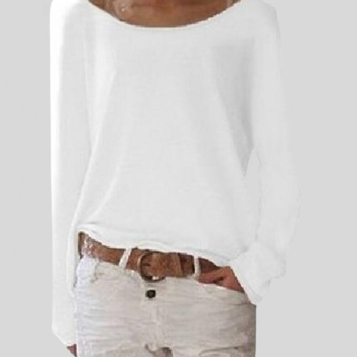 Cozy long sleeve pullover sweater for women featuring a comfortable relaxed fit