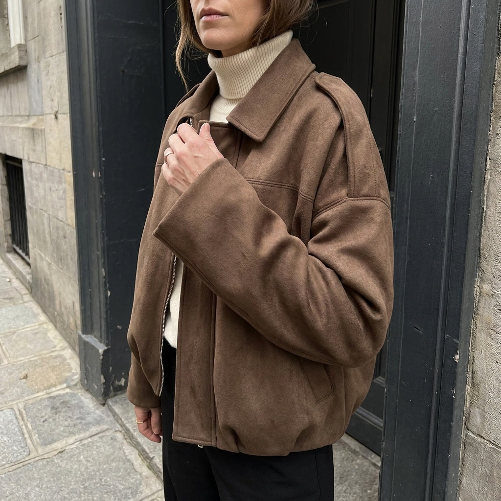 Detailed shot of tailored waistline on fashion womens jacket