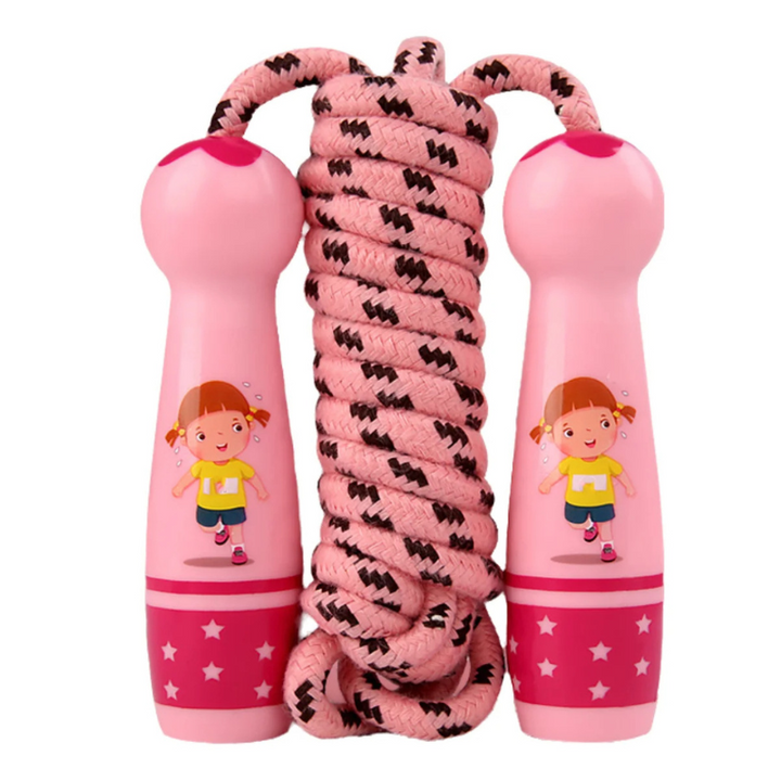 Children practicing cardio with an adjustable skipping rope during active play outdoors