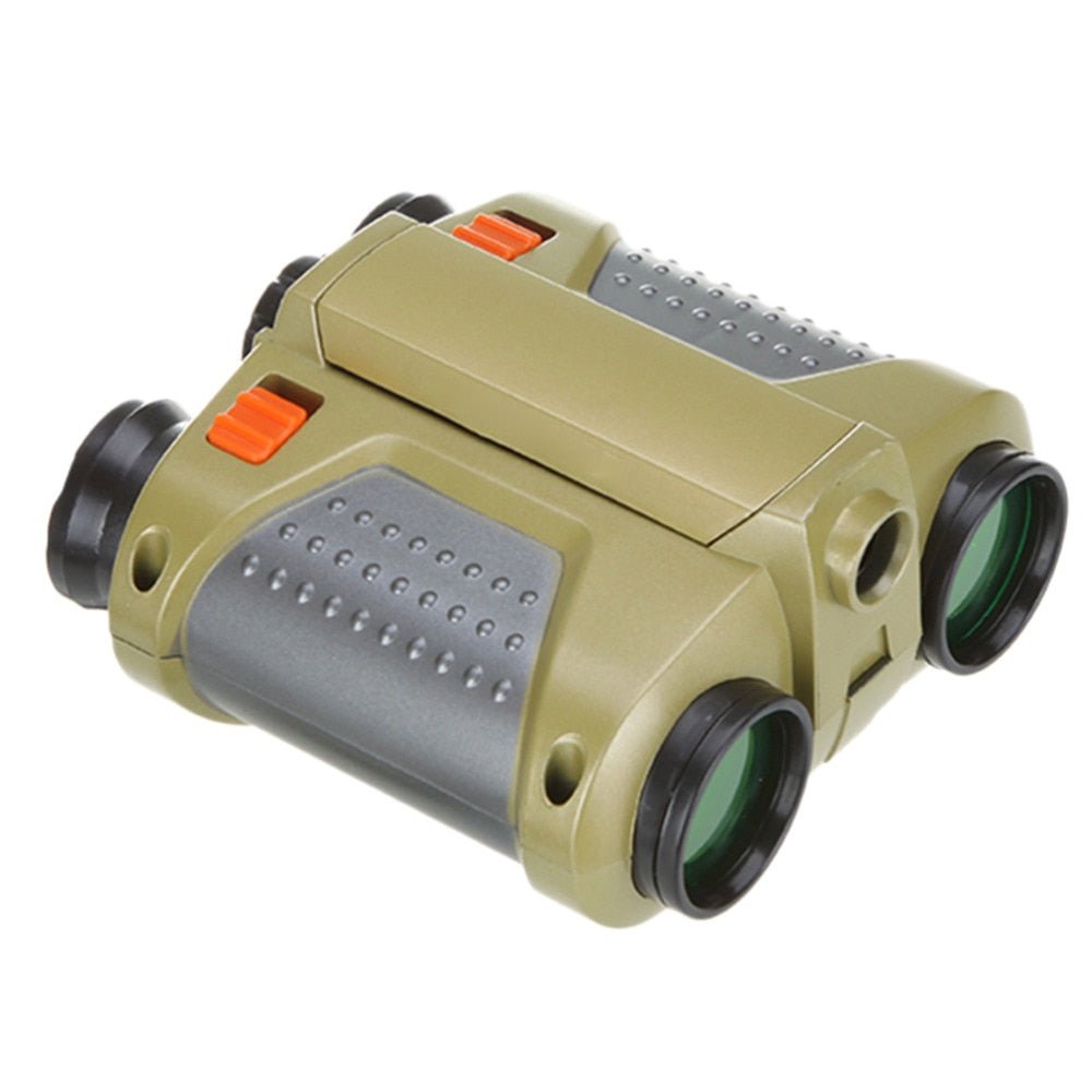 Close up of kids night vision binoculars adventure toy gear