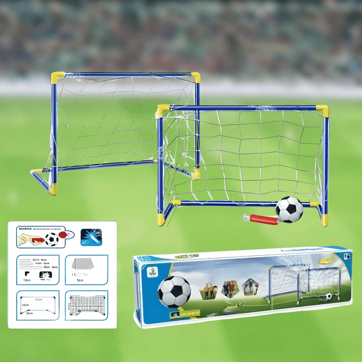 Portable kids soccer goal set for backyard games and outdoor sports training