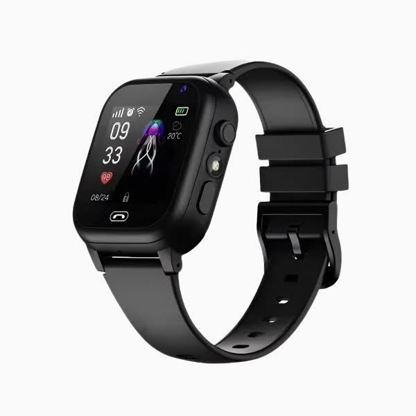 Black kids GPS smartwatch angle view