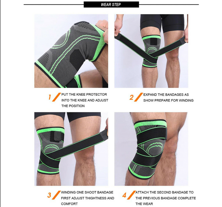 Athletic knee sleeve worn during workout, highlighting reliable grip and anti-slip design.