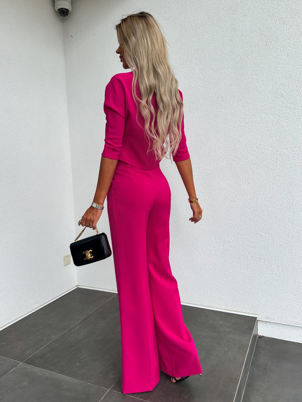 Tailored pants pocket and seam detail for women fashion clothing