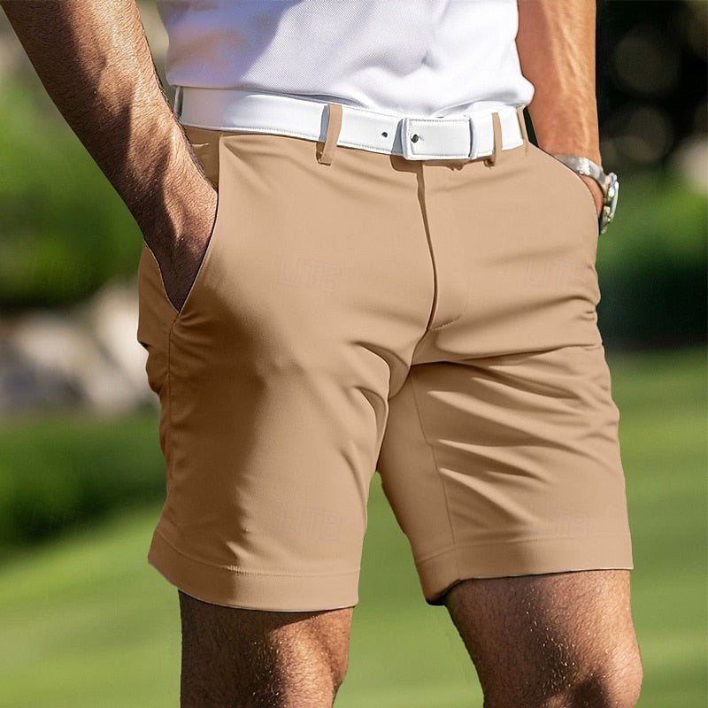 Mens breathable regular-fit casual shorts in solid color for summer wear