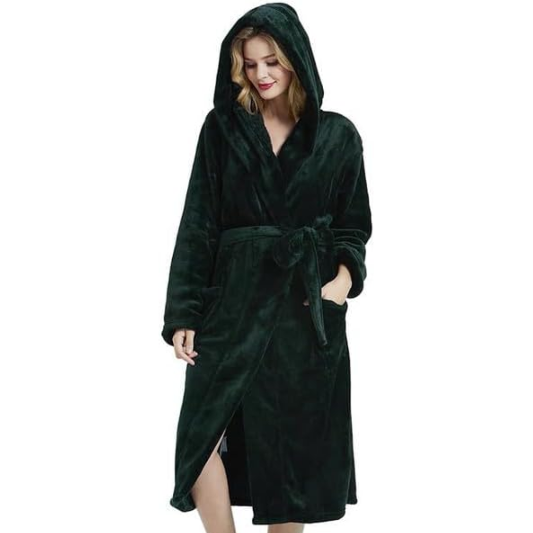 Soft sleepwear bathrobe designed with cozy fleece for maximum warmth