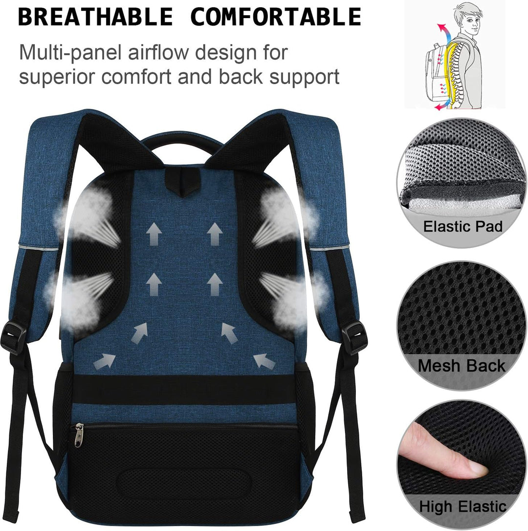 Lightweight unisex laptop backpack resting on a neutral surface