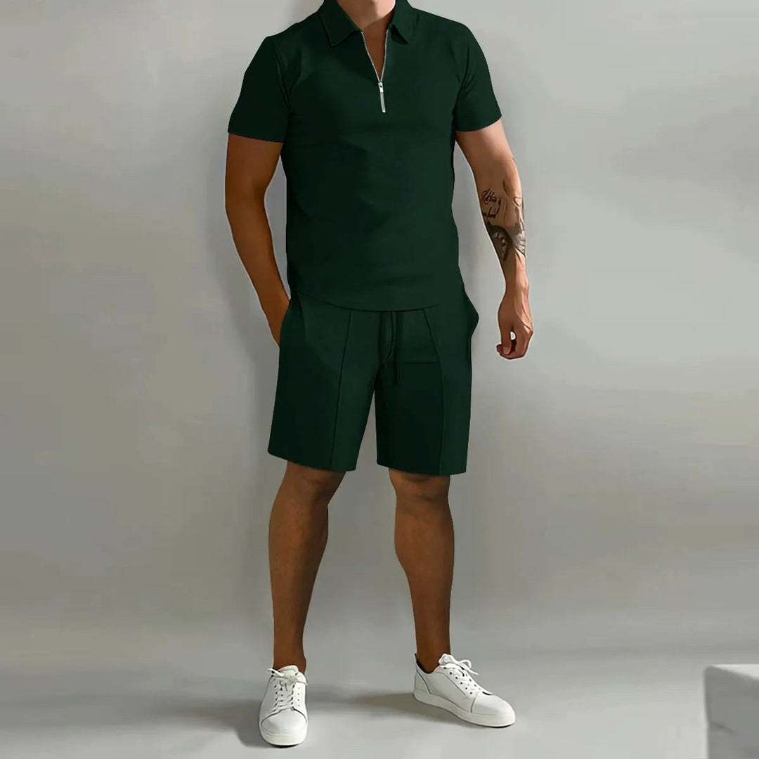 Sleeve and shoulder fit of the mens polo shirt activewear top