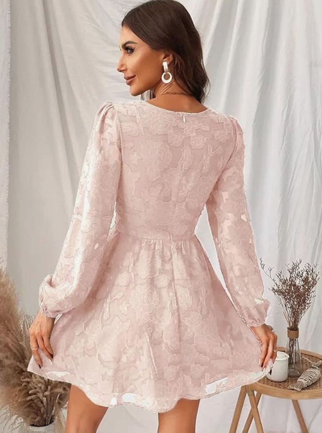 Womens fashion floral jacquard dress for cocktail parties