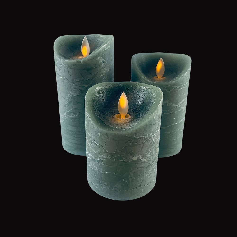 Flameless LED pillar candles trio with convenient remote control for home decor