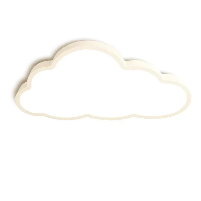 White cloud-shaped LED ceiling light fixture viewed from below