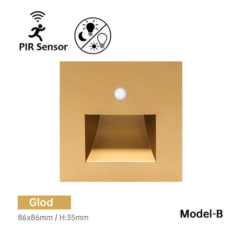 Automatic sensor hallway light activated in a dark residential corridor