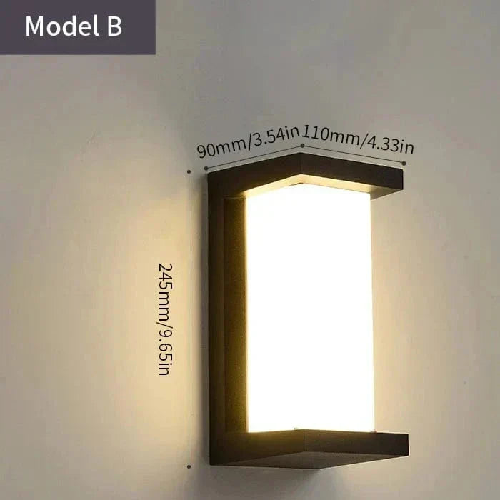 Complete modern outdoor lighting fixture packaged with mounting hardware