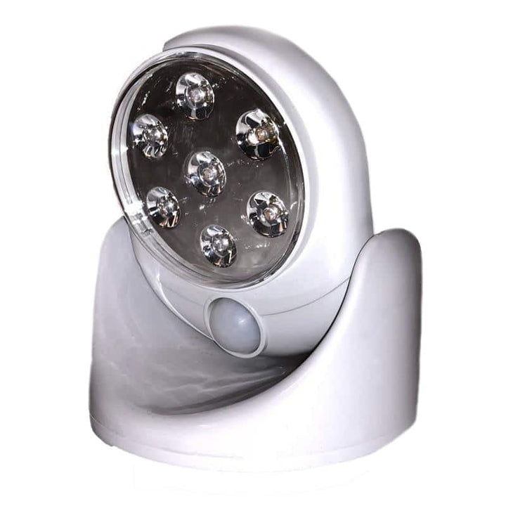 Battery operated wireless LED wall light with motion sensor and swivel mount