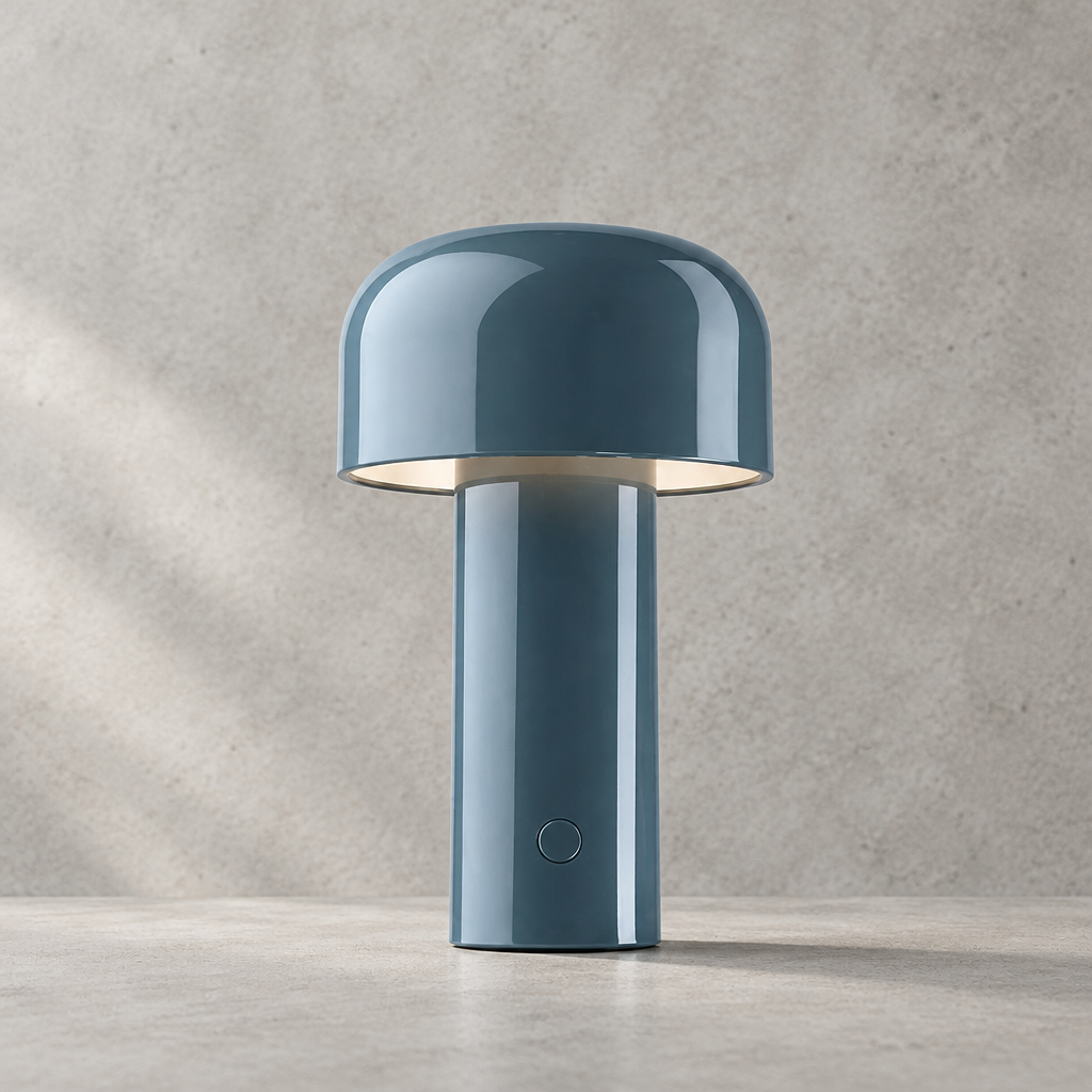 Wireless rechargeable lamp paired with minimalist room decor