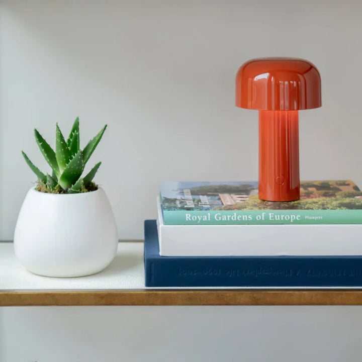 Rechargeable bedside table lamp with warm white LED illumination