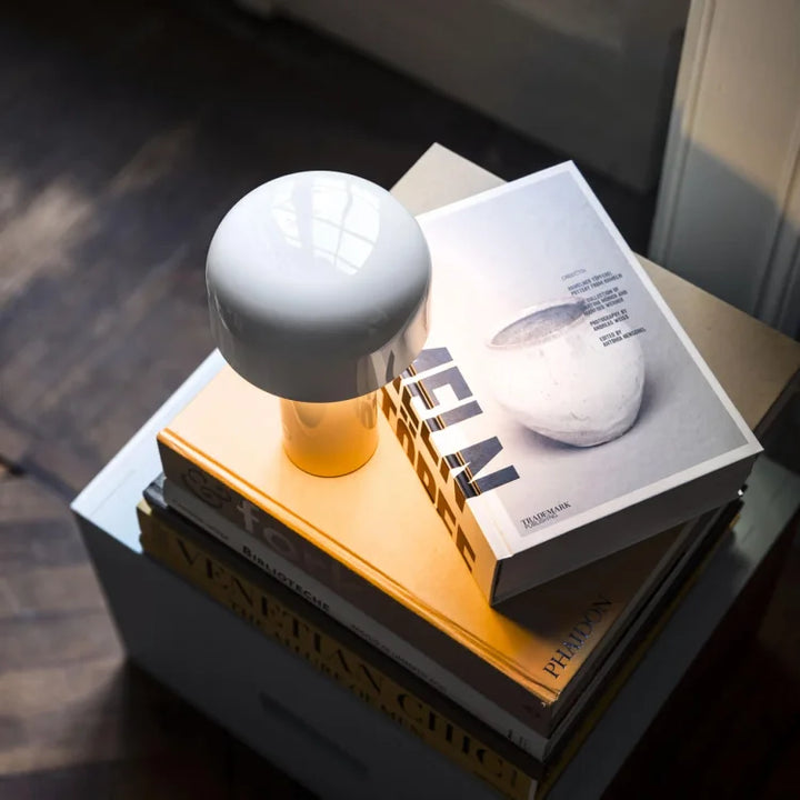 Top view of the modern cordless LED table lamp shade