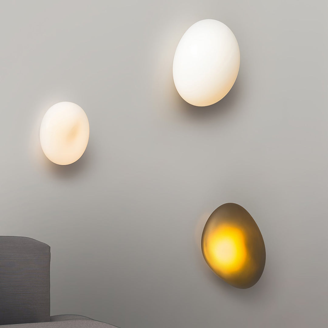 Contemporary LED lighting fixture mounted on living room wall