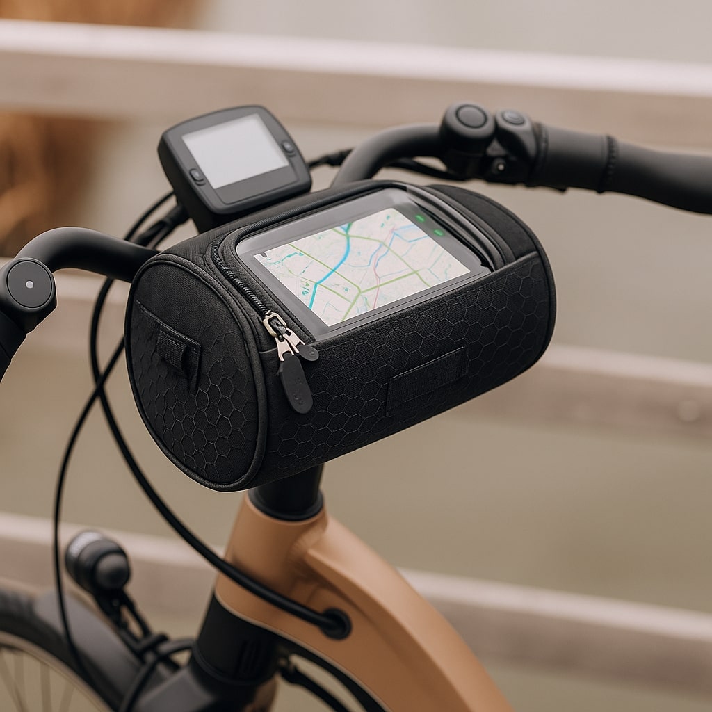 Side profile of cycling accessory bike bag showing sleek aerodynamic design