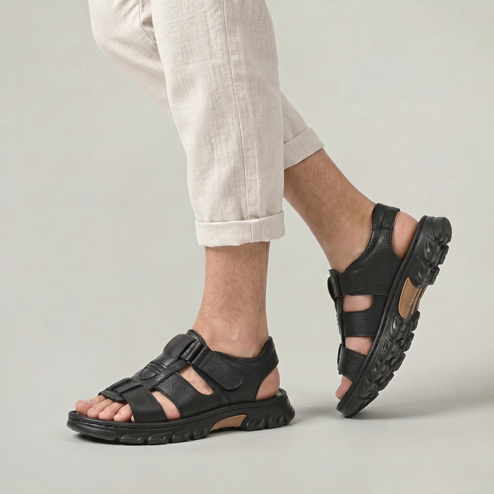 Durable men's casual sandals designed for outdoor walking and hiking