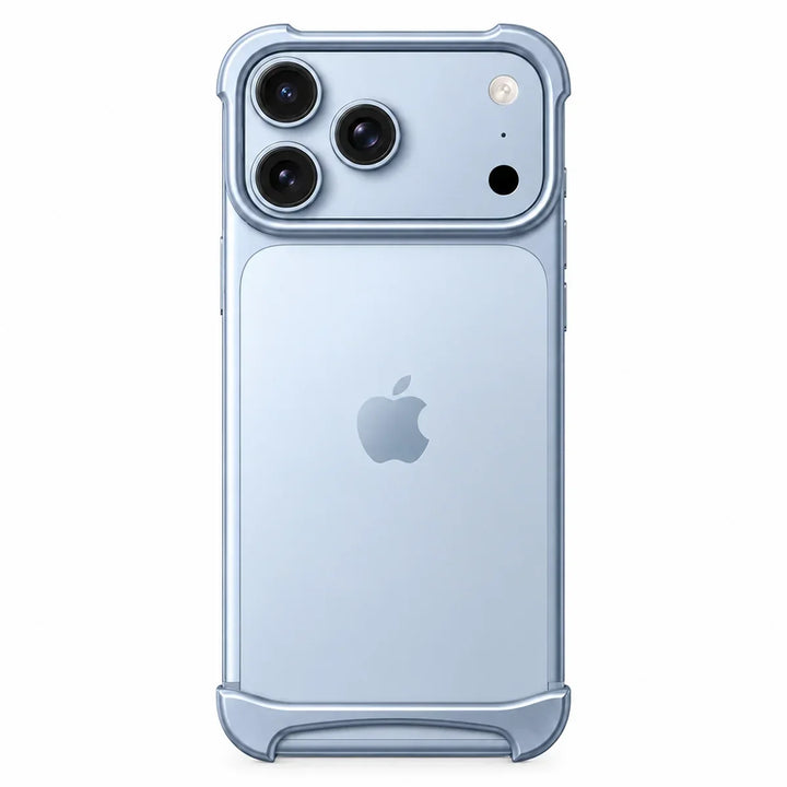 Purple aluminum phone bumper case showcasing lightweight construction