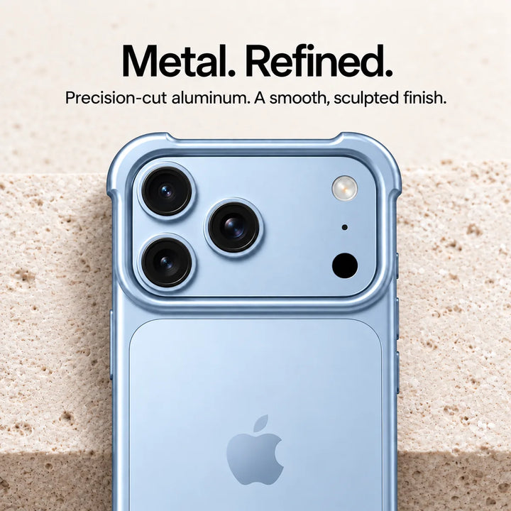 Space gray aluminum bumper case highlighting clean modern lines