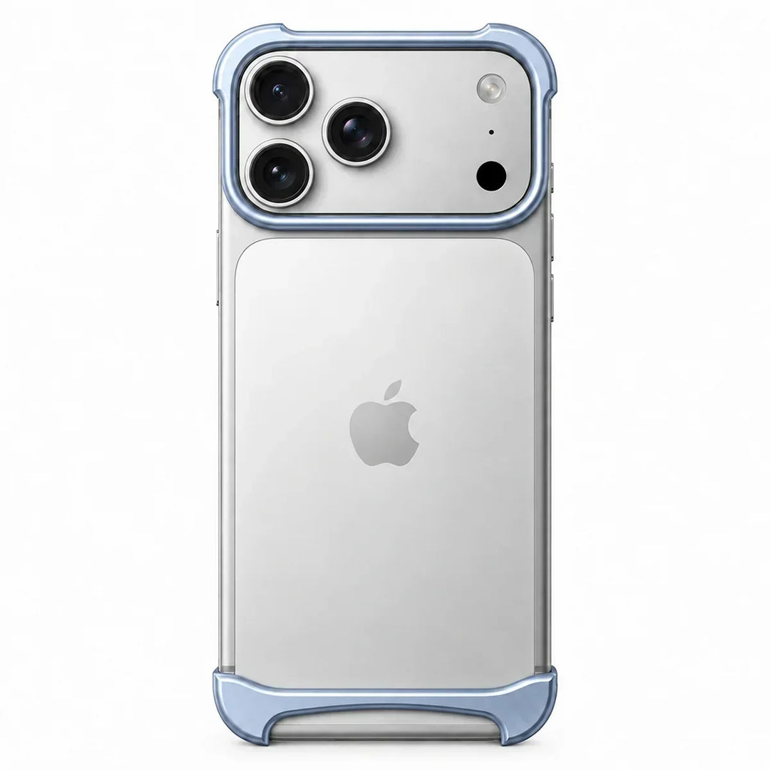 Matte black shockproof aluminum bumper showing slim profile view