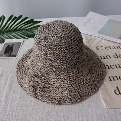 Darker grey-brown variation of the vintage sun hat with wide brim