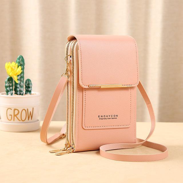 Flat lay of small shoulder bag showcasing compact design and texture