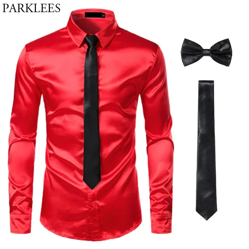Folded men's dress shirt showcasing slim fit and lightweight fabric