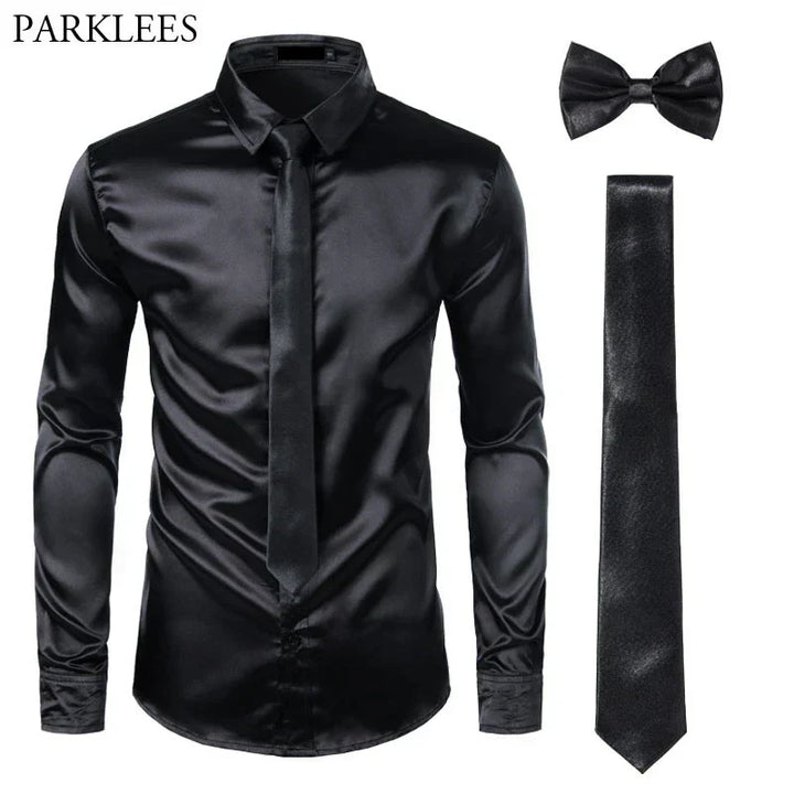 Stylized flat lay of men's fashion long sleeve button down shirt