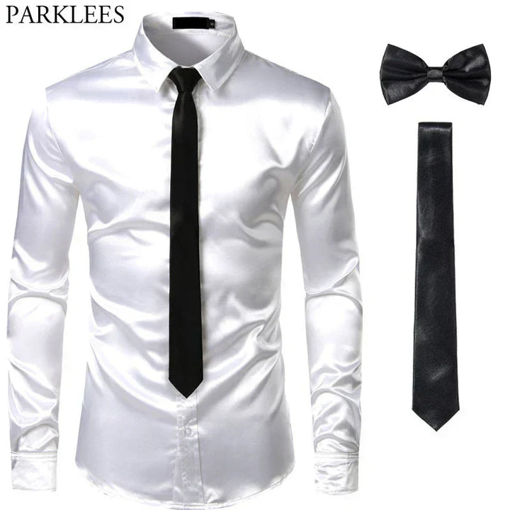 Sleeve cuff detail on men's slim fit dress shirt for party wear