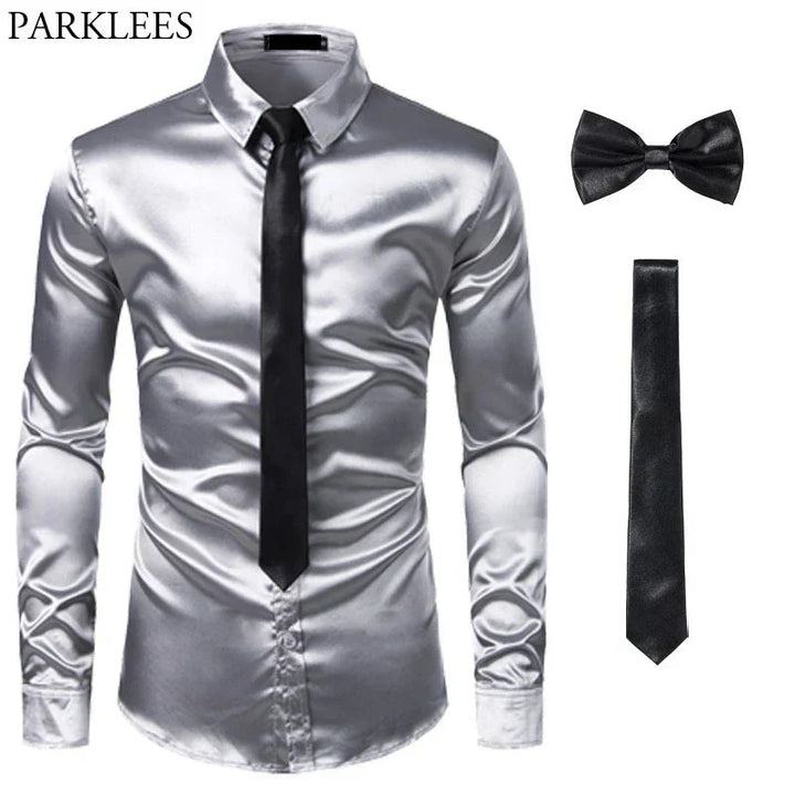 Collar detail of men's lightweight long sleeve button down shirt